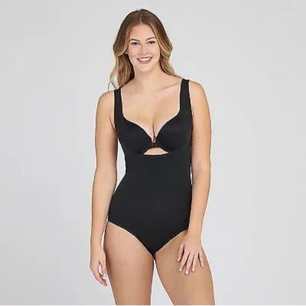 Assets by Spanx Women's Remarkable Results Open-Bust Brief Bodysuit - Black 3X